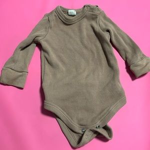 Brown waffle knit onesie